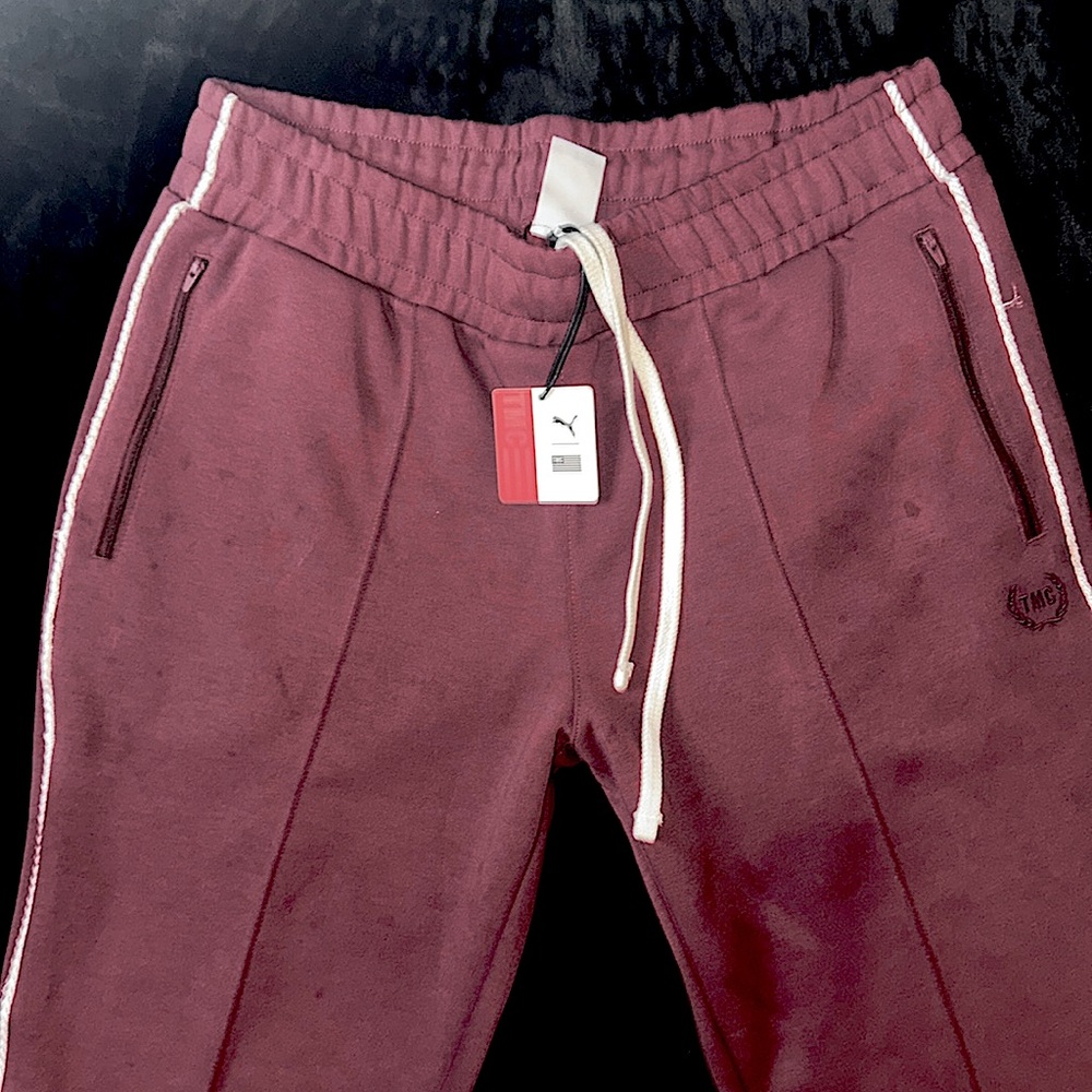 Puma X TMC Status Symbol Sweat Pants Nipsey Hussle NWT Men’s Burgundy/White